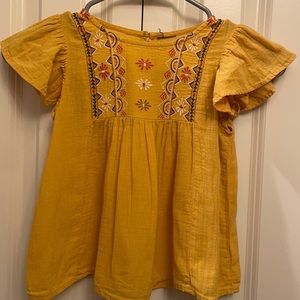 embroidery beautiful t-shirt mustard yellow color ☀️😌